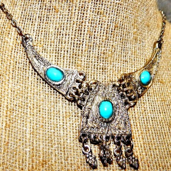 BoHo Decorative Faux Turquoise Choker ~ Jerusalem - Picture 6 of 10